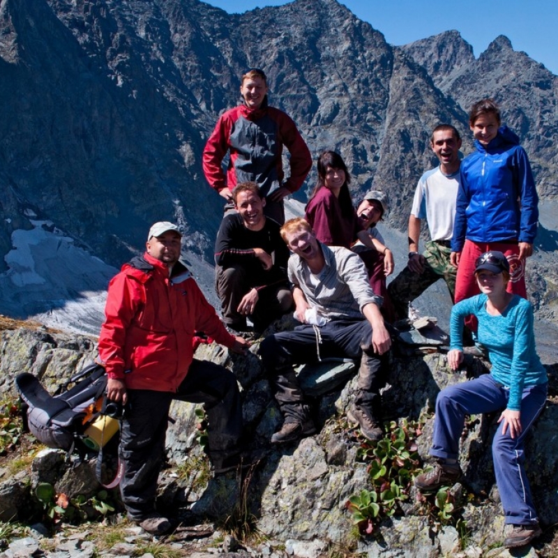 На перевале.